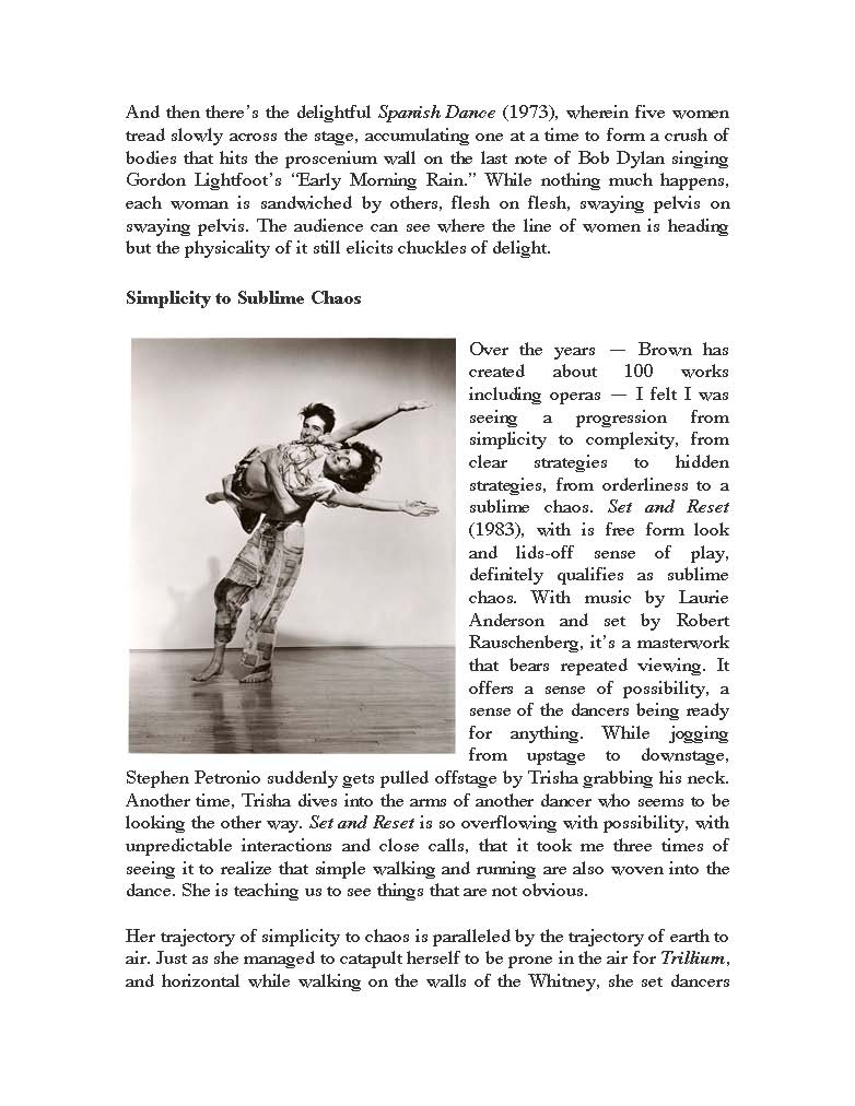 Trisha Brown: Choreographer, Innovator, Humanist, Dance/USA Honor Awardee